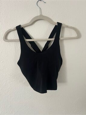 Namarie Black Crop Tank Top with Crossback Straps